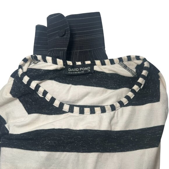 DAVID POND New Zealand Designer Edgy Longe Sleeve Top Fits US Small S - Picture 7 of 9